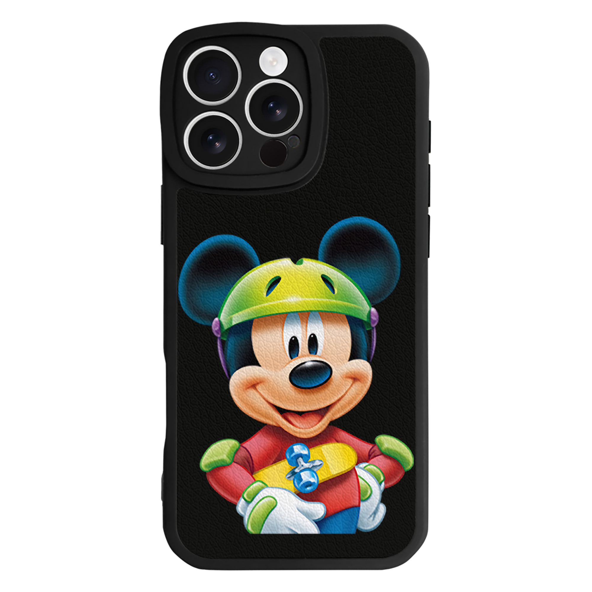 （画像用） ミッキーマウス Mickey Mouse 【iPhone 16シリーズ対応】シリコンスマホケース（レザー調） 材質：シリコン